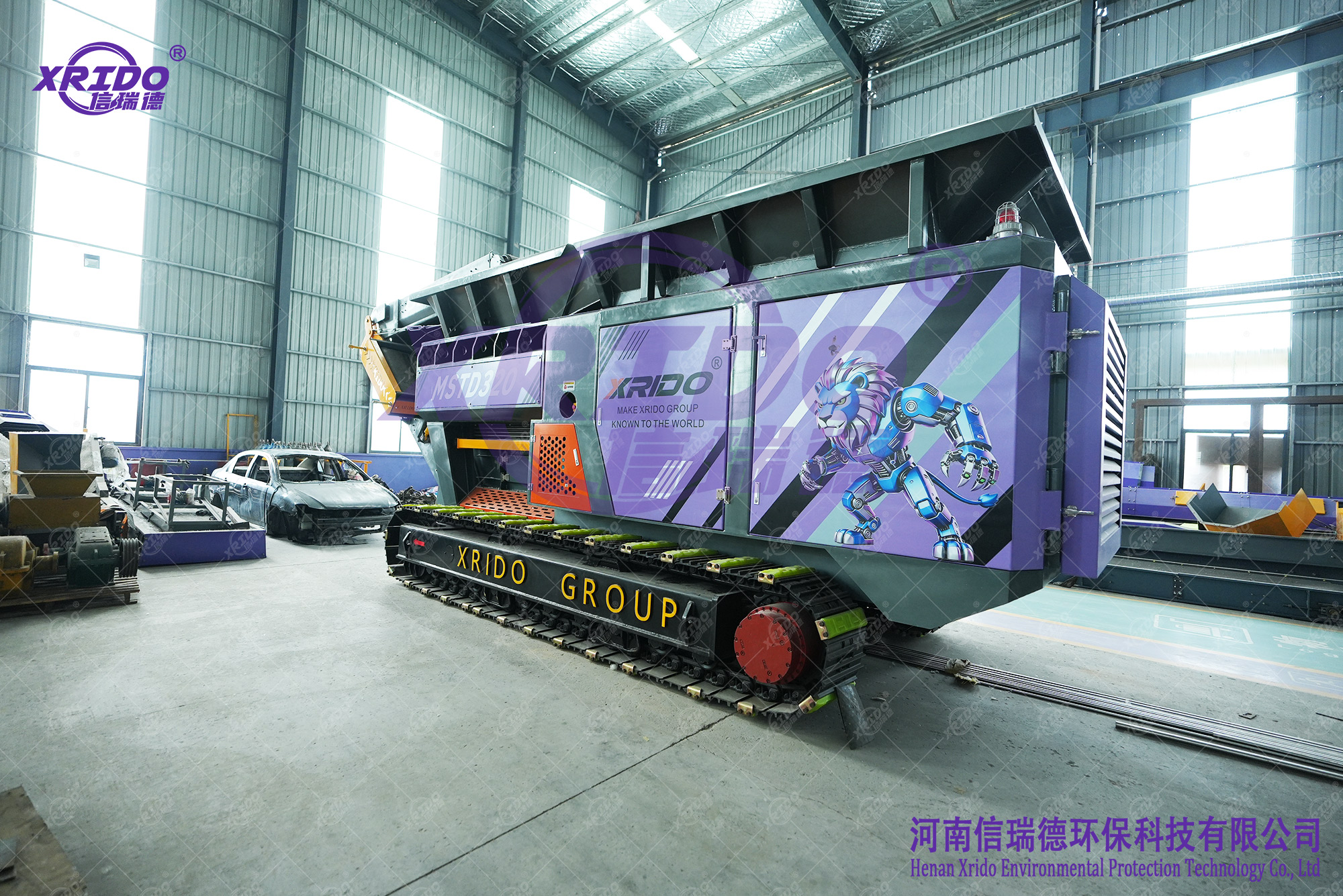 Mobile Pre-shredder for ELV Car, mobile Pre-shredder, mobile scrap metal shredder