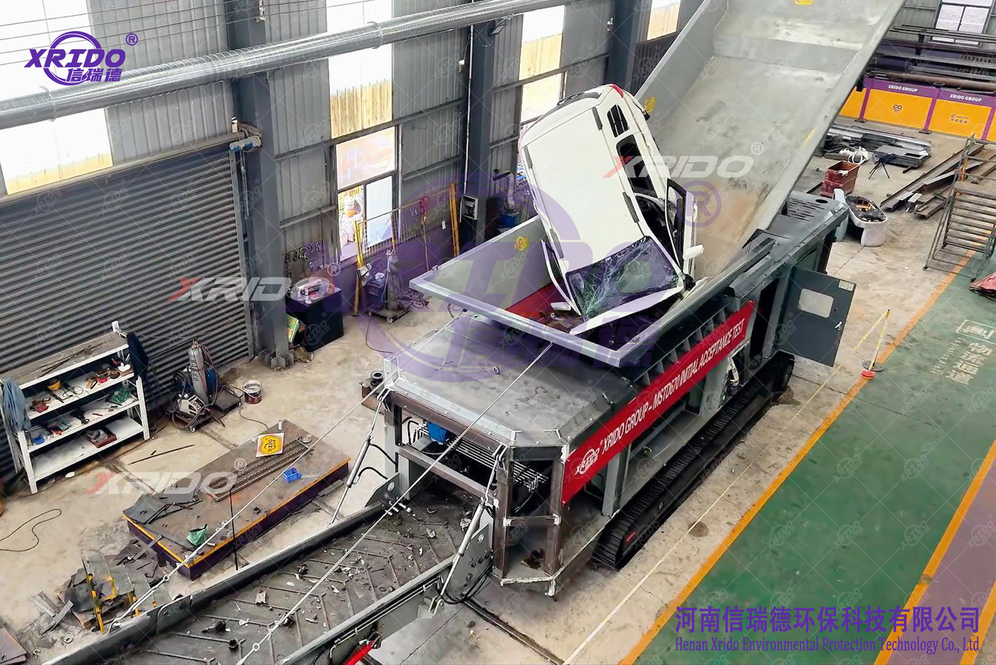 Mobile Pre-shredder for ELV Car, mobile Pre-shredder, mobile scrap metal shredder
