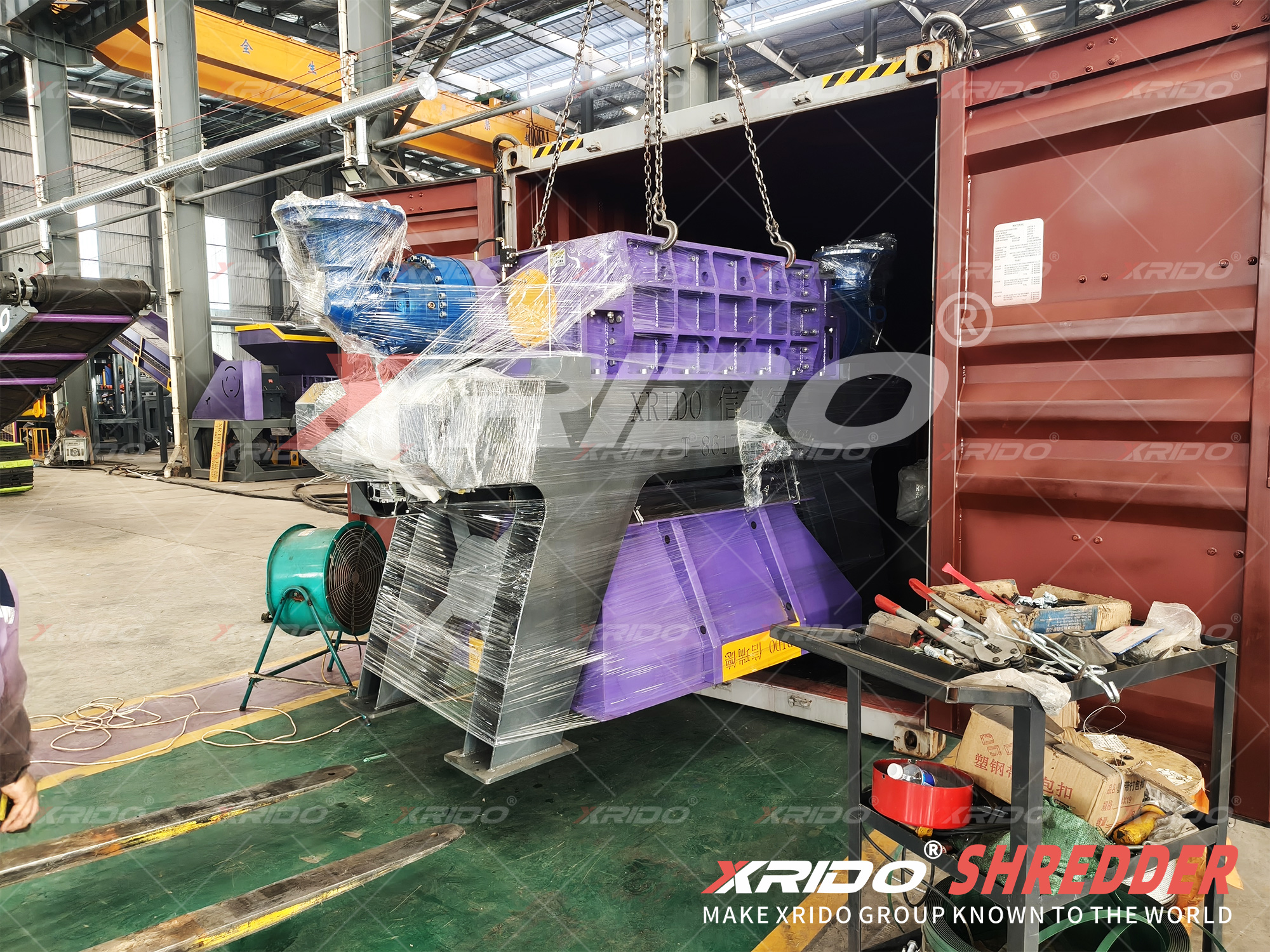 XRIDO 1200 Dual-Shaft Waste Shredder Shipped