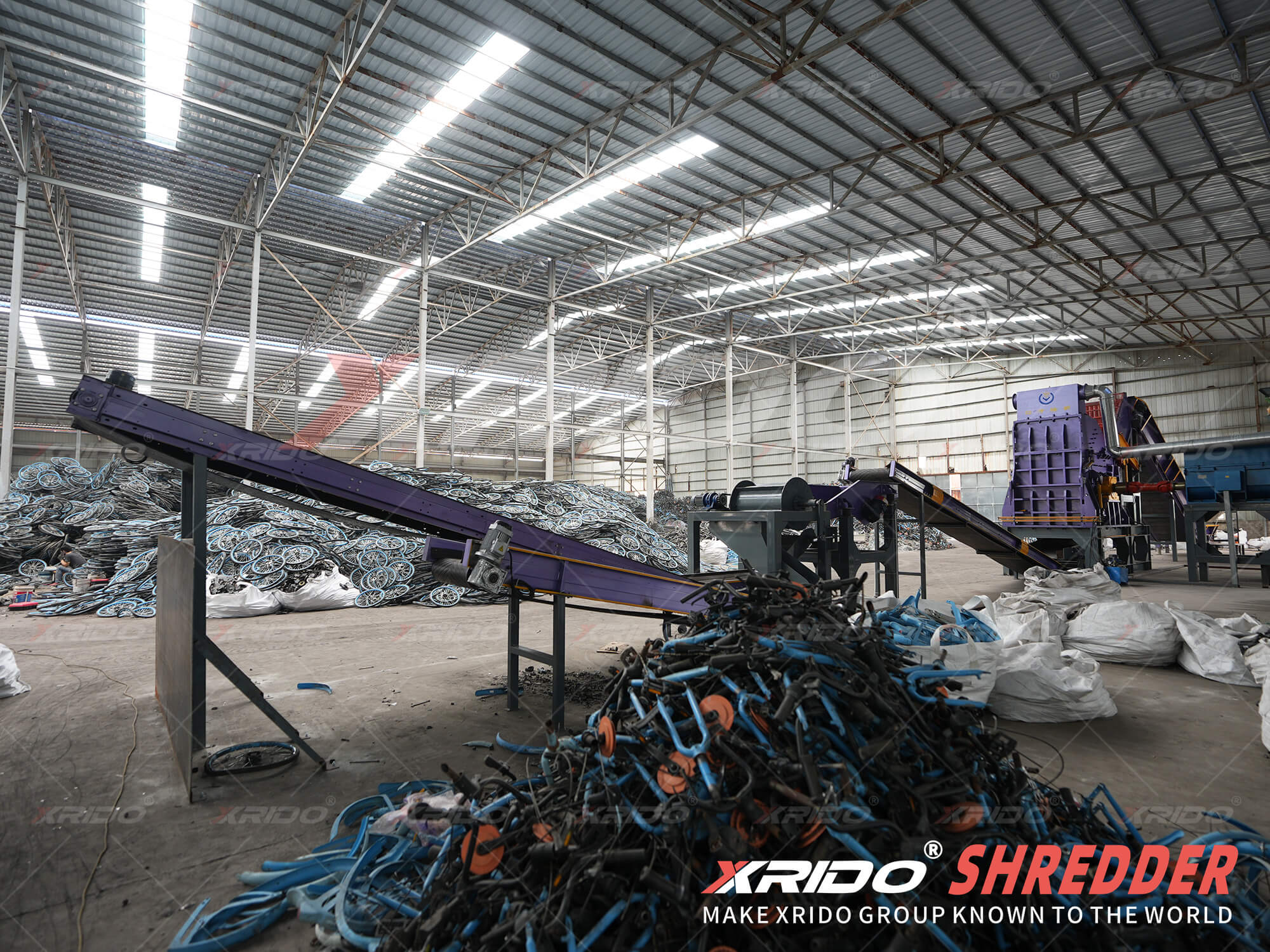 Waste Bicycle Crushing and Sorting Line, Waste Bicycle Crusher