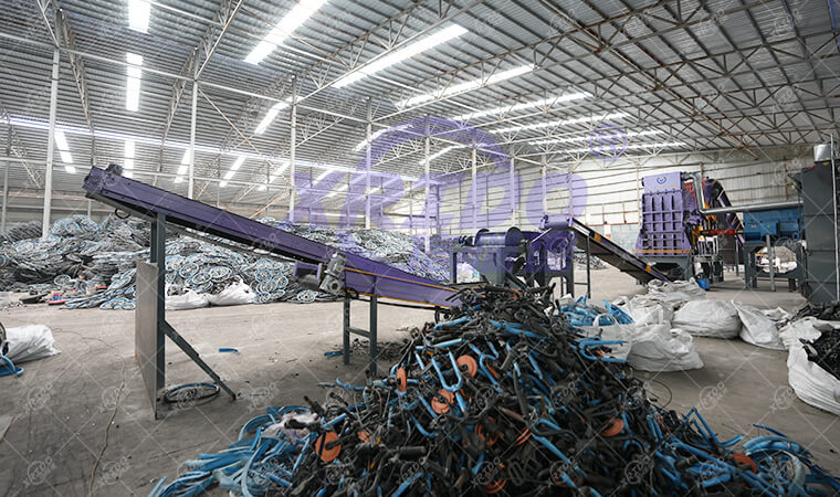 Waste Bicycle Crushing and Sorting Line