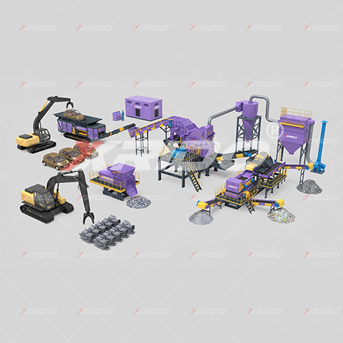 Xrido Tracked Mobile Shredder, Scrap Metal Recycling Line, Tracked Mobile Shredder
